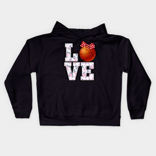 Summer Floral Love Basketball Kids Hoodie